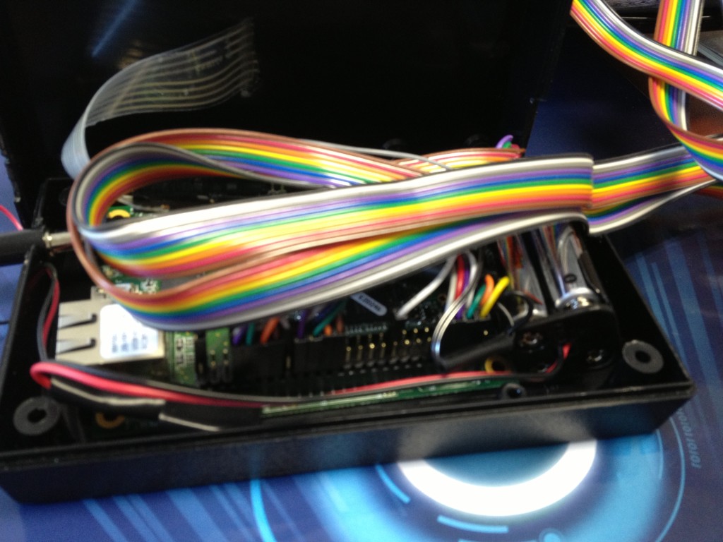 Inside the control pad. We used a rabbit mini core RCM5700.